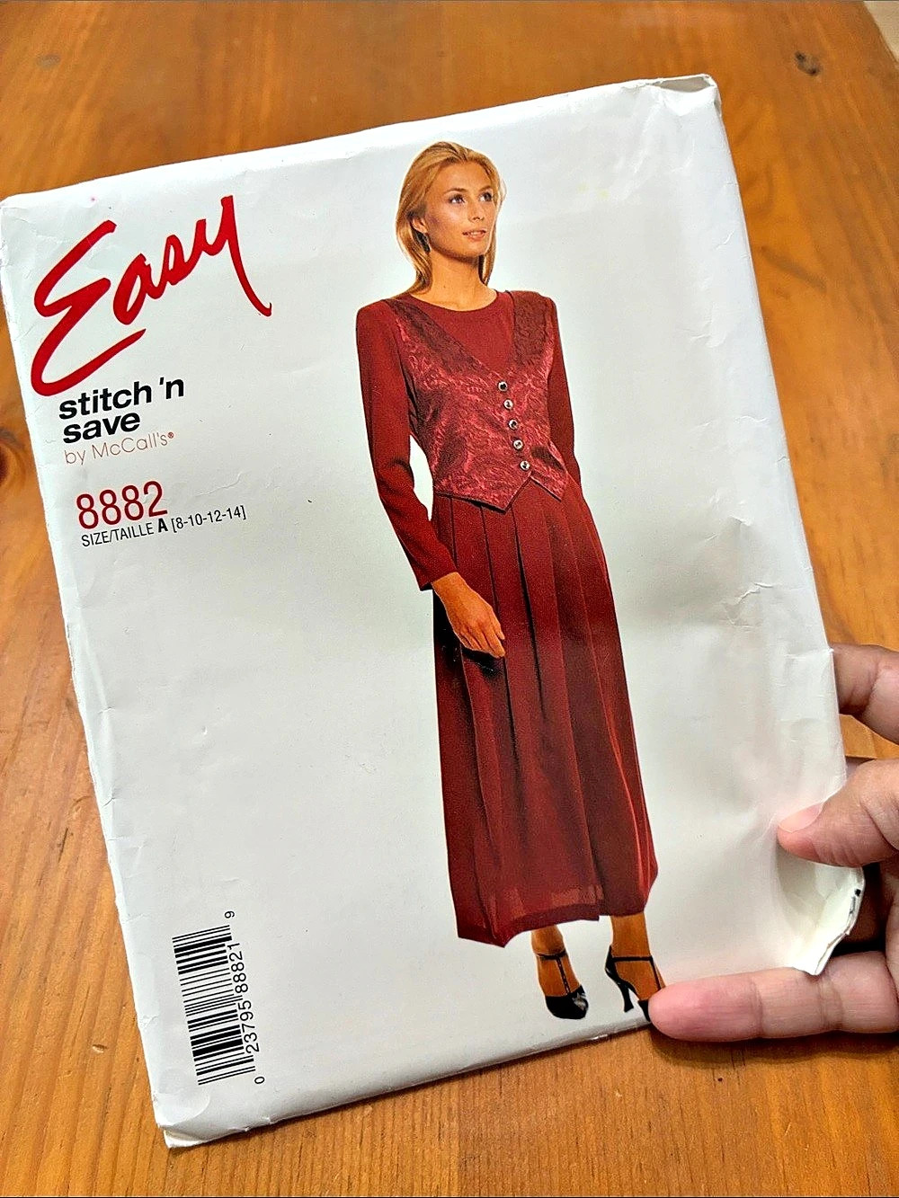 McCall's Stitch 'n Save 8882 Dress with Mock Vest Dress Pattern Sizes 8-14